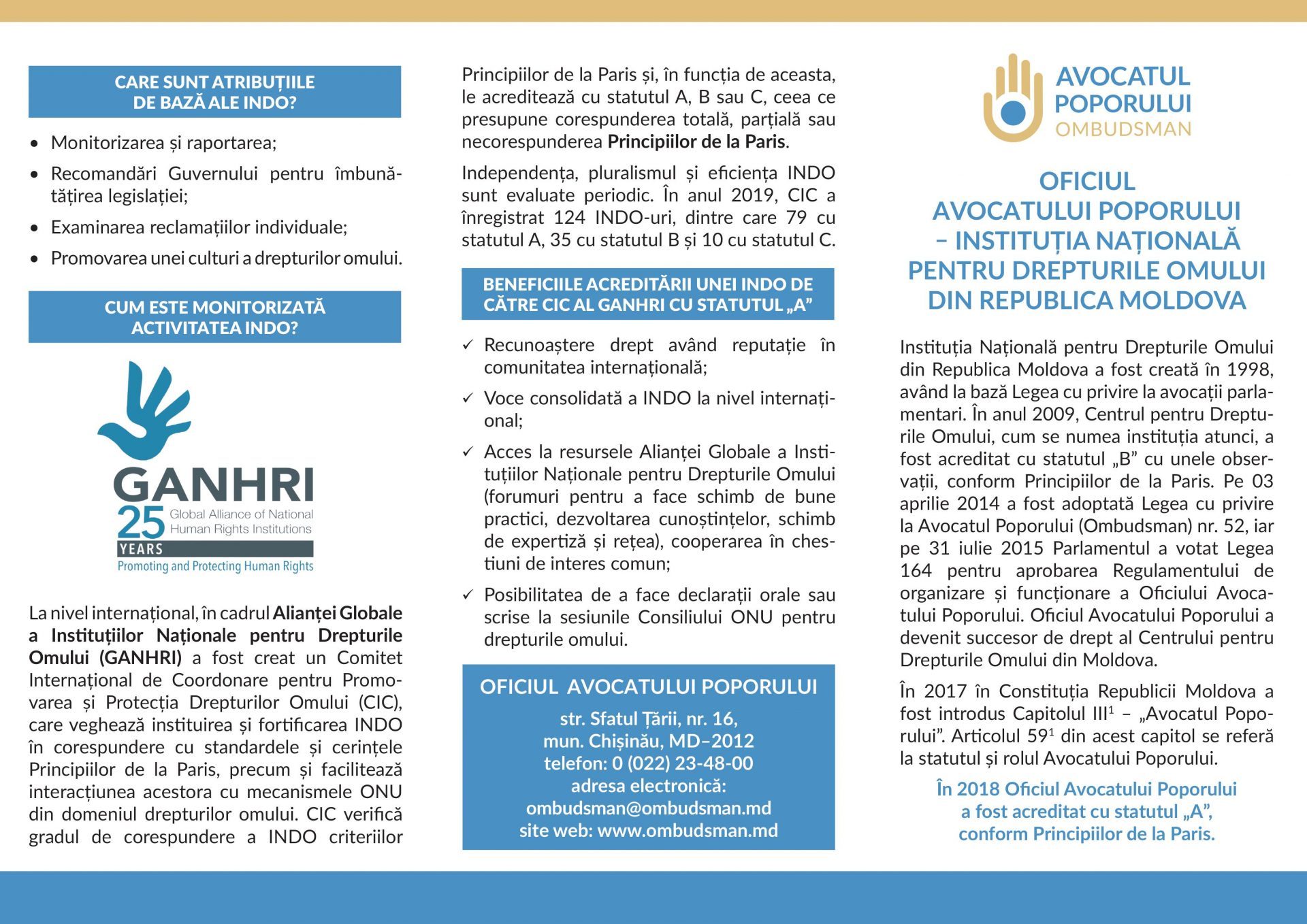 Pliant pentru funcționarii publici, editat de Ofciliul Avocatului Poporului