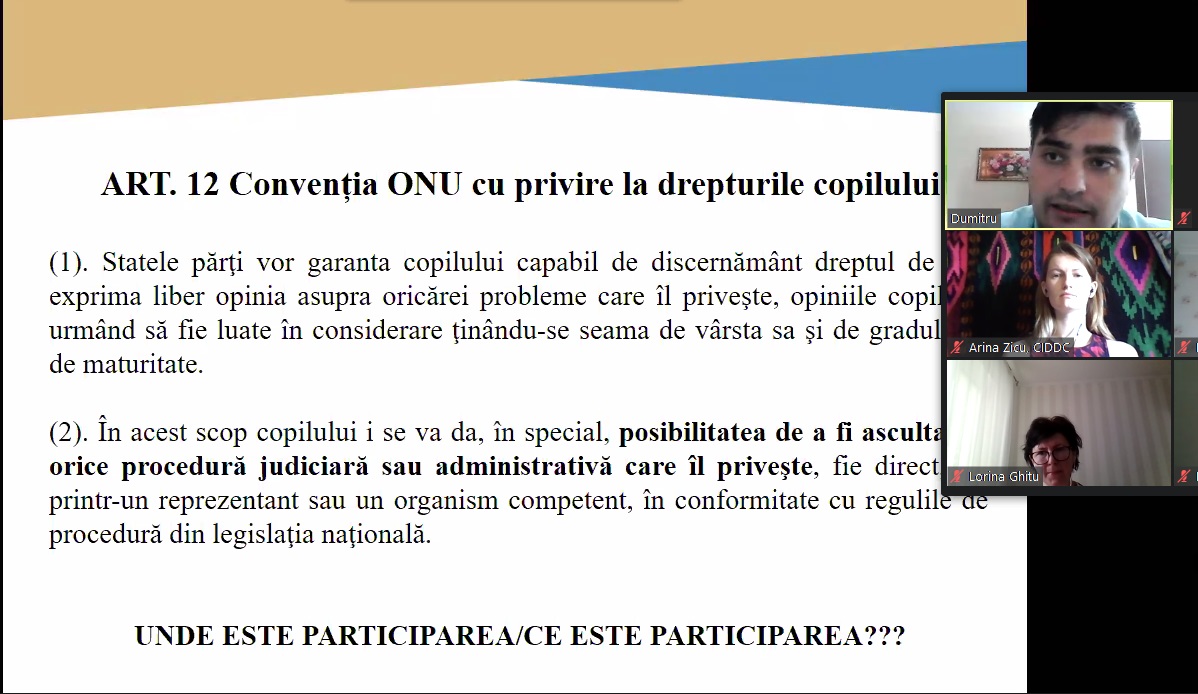 Angajații Direcției Drepturile Copilului au participat la atelierul de lucru privind participarea transparentă și informativă a copilului