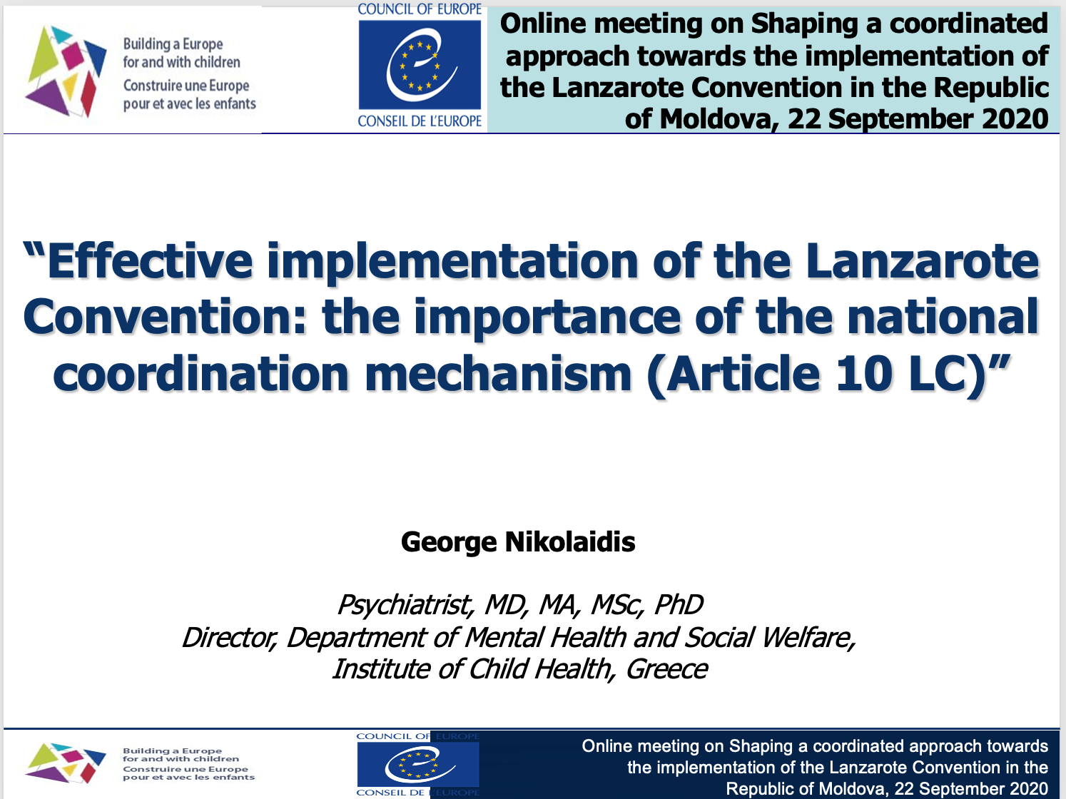 Ombudsmanul Copilului a participat la întâlnirea online privind facilitarea implementării Convenției Lanzarote în Republica Moldova