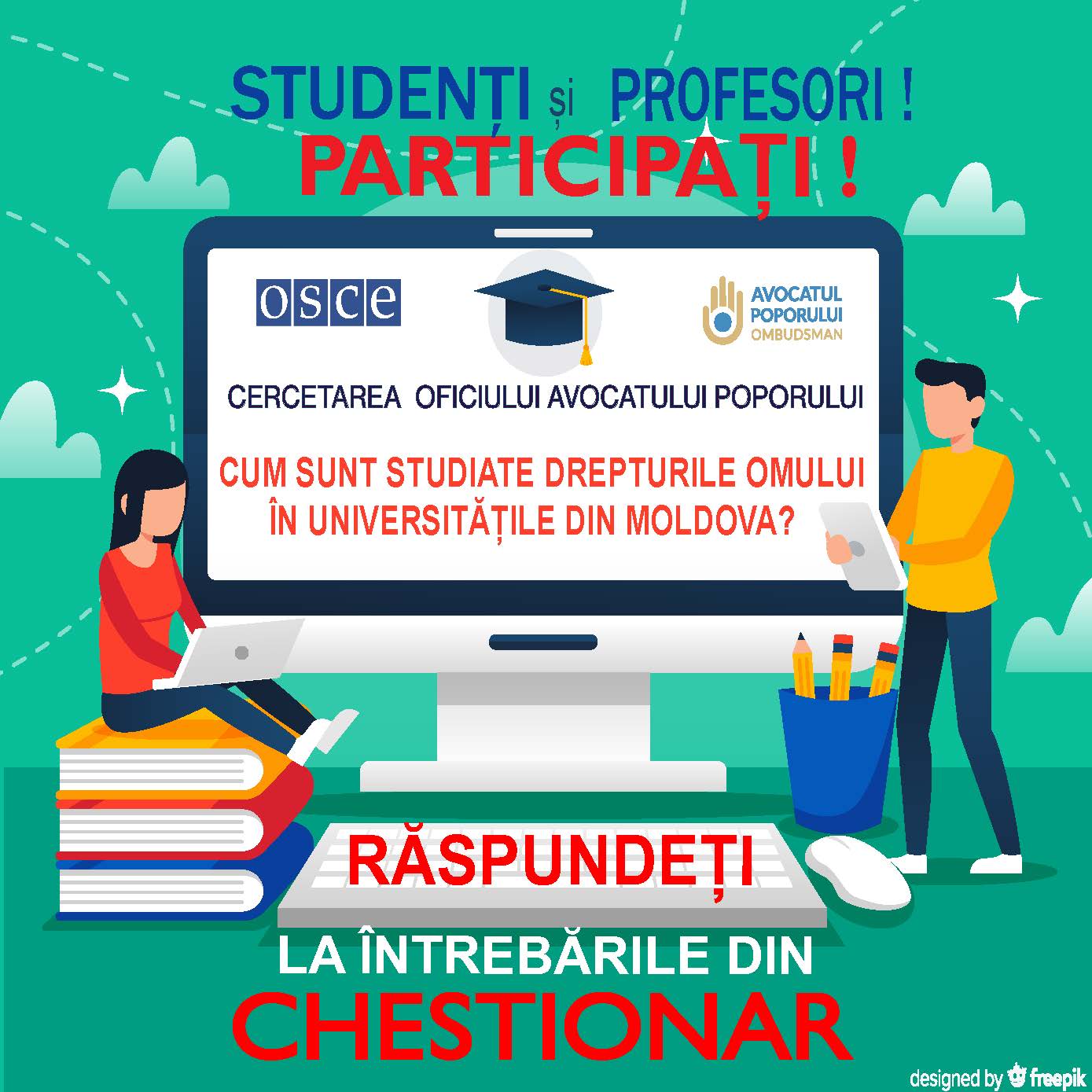 Participați la sondajul privind predarea disciplinei  „Drepturile omului” la universitățile din Republica Moldova