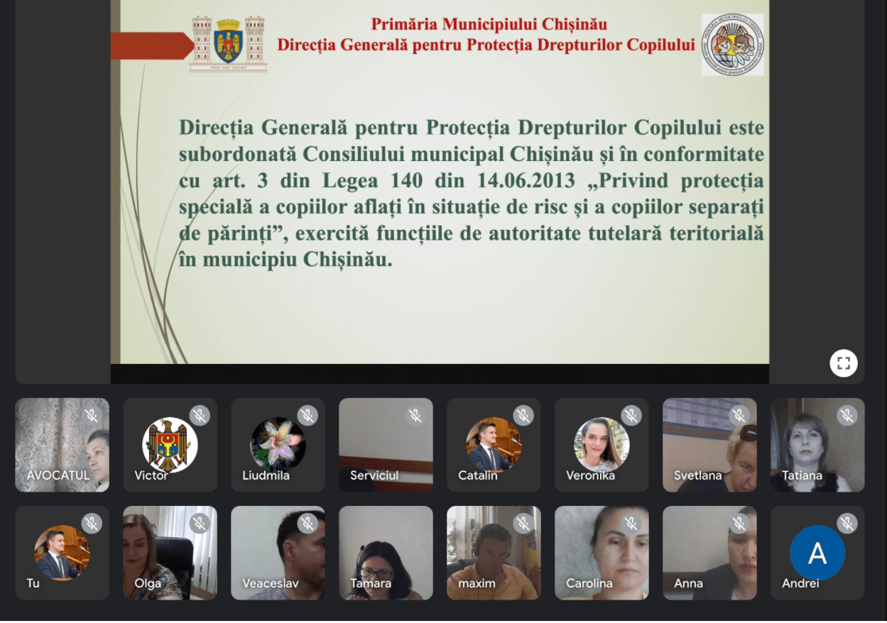 Întrunire de lucru cu reprezentanții Direcției Generale pentru Protecția Drepturilor Copilului din Chișinău