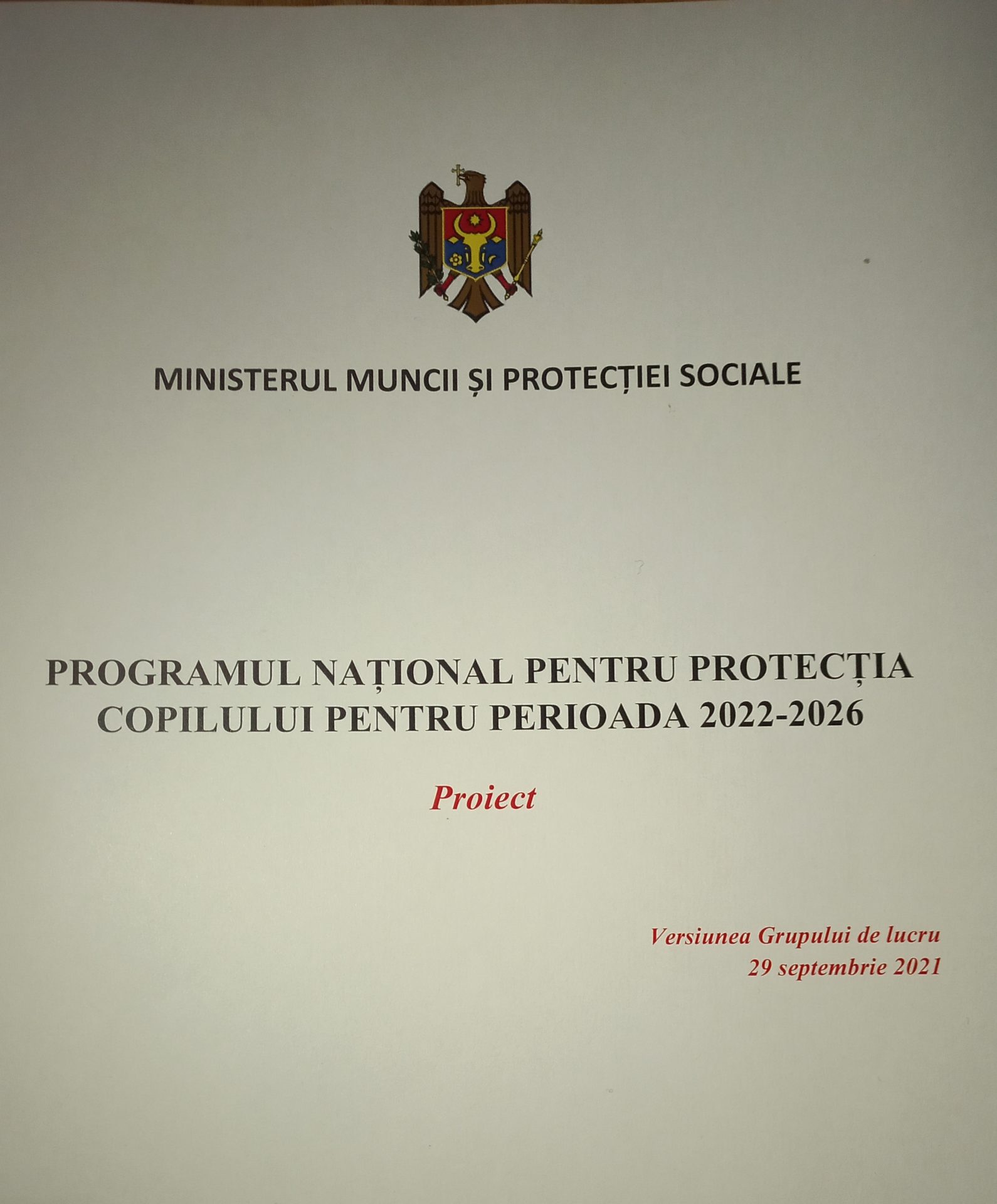 Reprezentantul OAP, la ședința Grupului Tehnic de lucru pentru elaborarea Programului pentru Protecția Copilului pentru anii 2022-2026