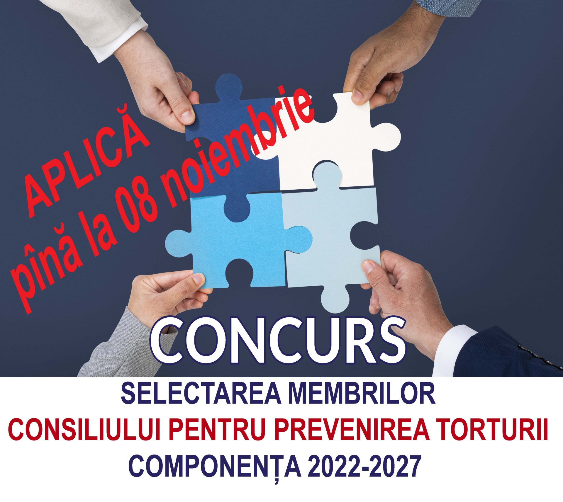 Concurs pentru selectarea membrilor Consiliului pentru prevenirea torturii,  componența 2022-2027