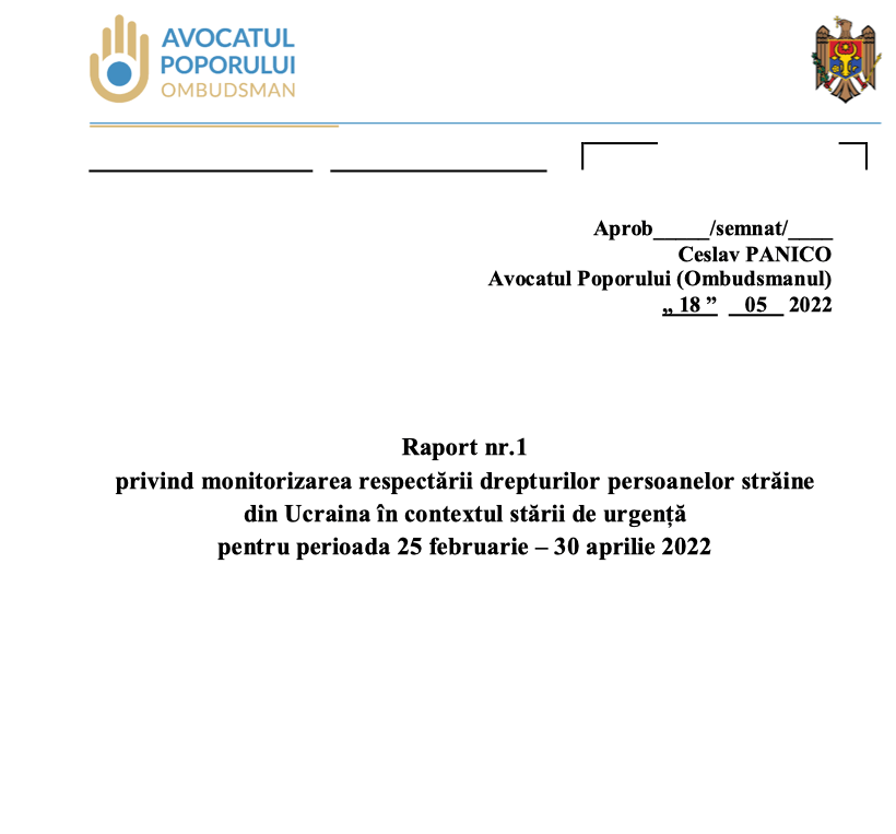 Oficiul Avocatului Poporului și reprezentanții societății civile prezintă primul raport privind respectarea drepturilor persoanelor străine din Ucraina în contextul stării de urgență
