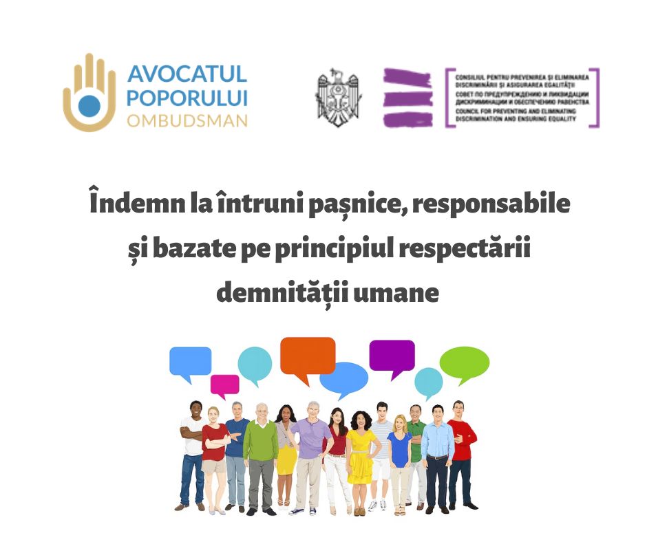 Îndemn ca întrunirile din fața Parlamentului să fie desfășurate într-o manieră pașnică, responsabilă și bazate pe principiul respectării demnității umane din partea tuturor actorilor implicați