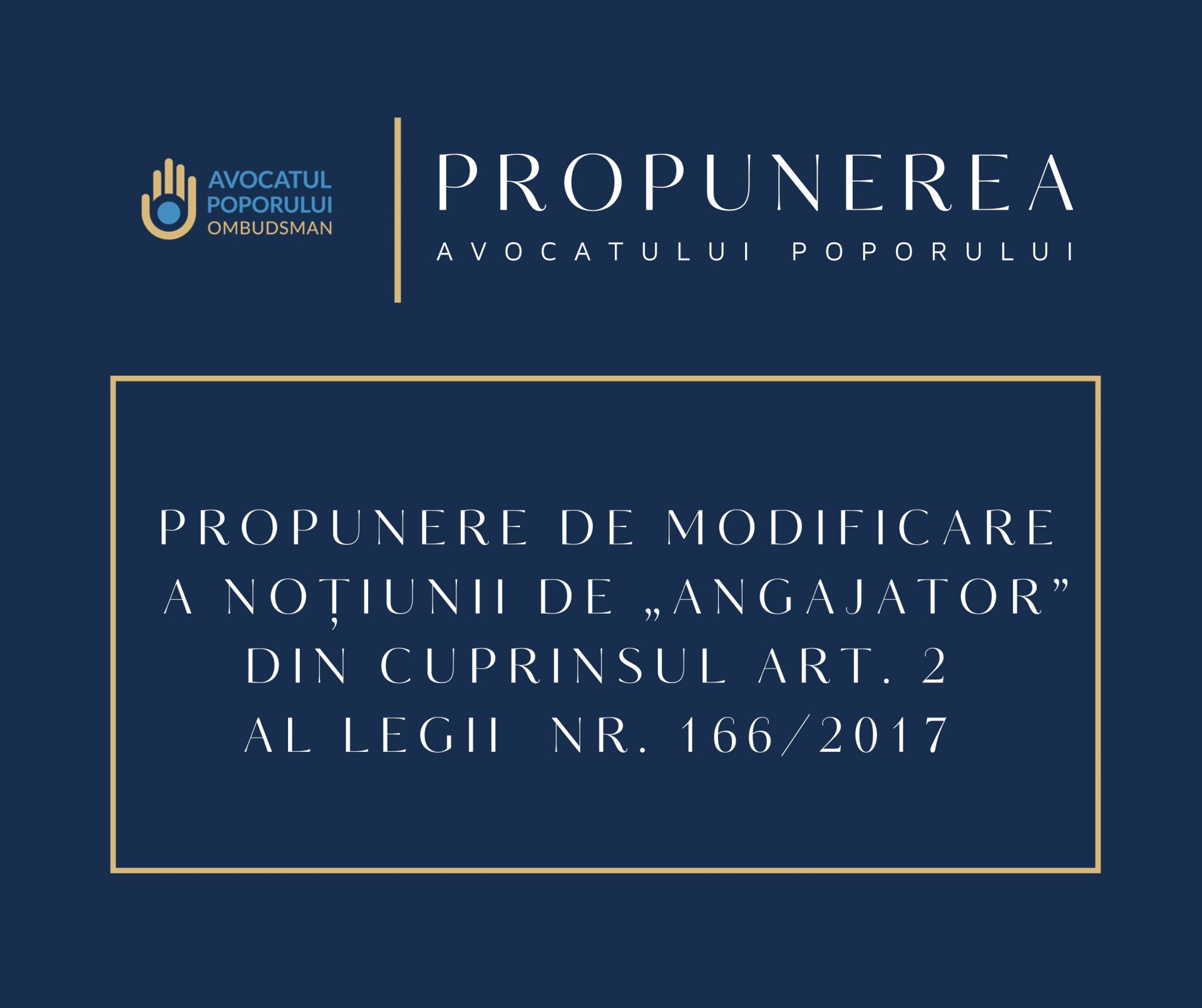 Avocatul Poporului propune Parlamentului și Ministerului Muncii și Protecției Sociale revizuirea noțiunii de „angajator” utilizate în Legea cu privire la tichetele de masă, astfel încât toți angajații să poată beneficia de facilitățile prevăzute de această lege